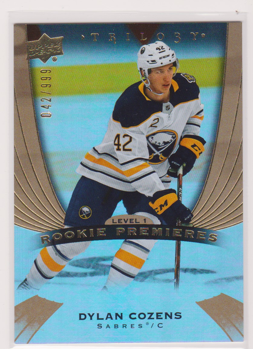 2020-21 Upper Deck Trilogy #DC Dylan Cozens 42/999 RC (image for) 2020-21 Upper Deck Trilogy #DC Dylan Cozens 42/999 RC
